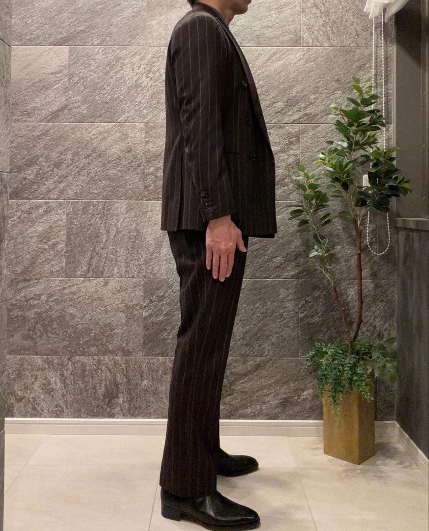 ナノユニバース別注　リングジャケット　ブラウン　ダブル　セットアップ　秋冬　44