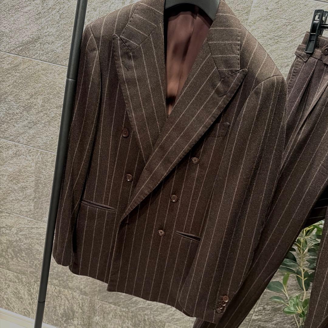 ナノユニバース別注　リングジャケット　ブラウン　ダブル　セットアップ　秋冬　44