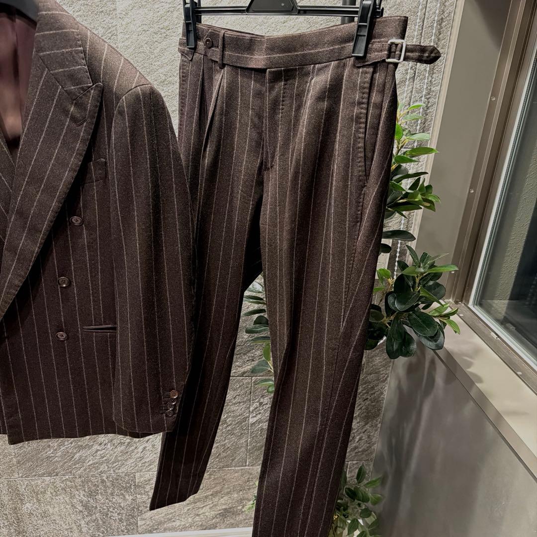 ナノユニバース別注　リングジャケット　ブラウン　ダブル　セットアップ　秋冬　44