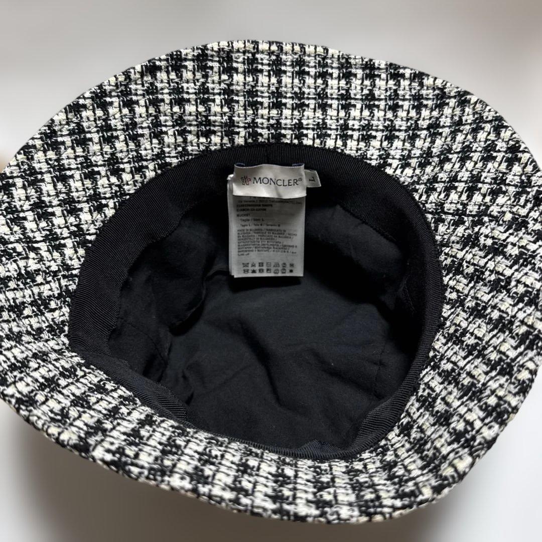 MONCLER チェック柄 バケットハット　Lサイズ
