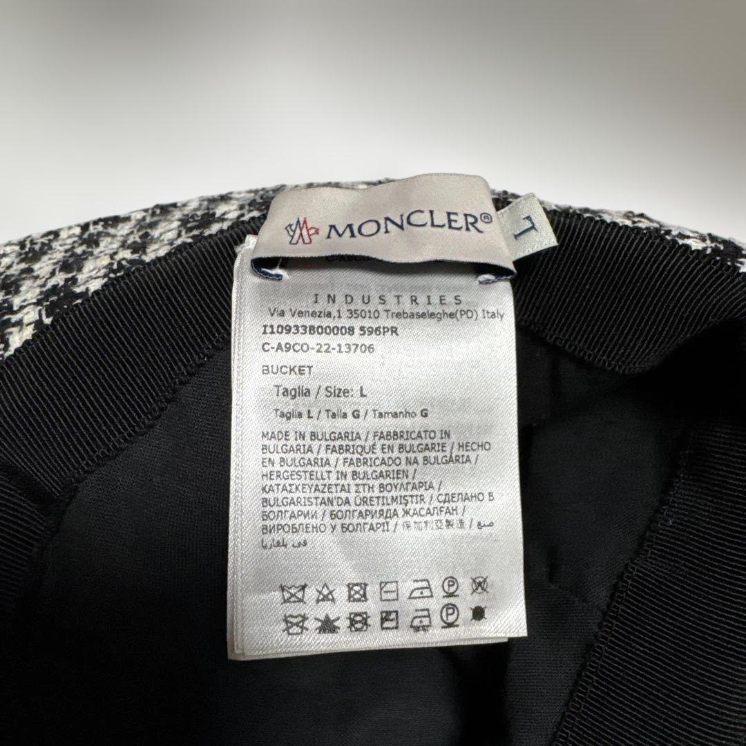 MONCLER チェック柄 バケットハット　Lサイズ