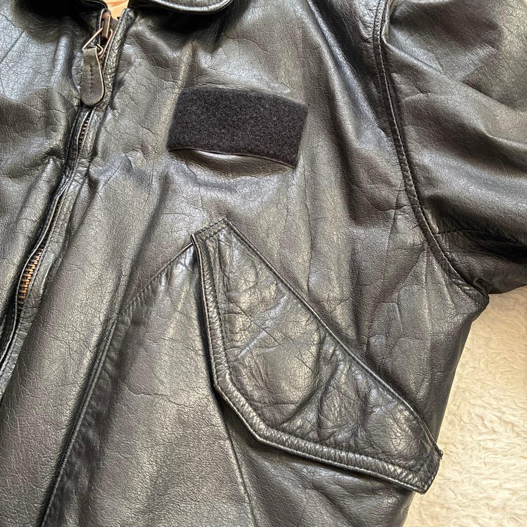 80s CWU-45/P 本革フライトジャケット Mサイズ ブラック