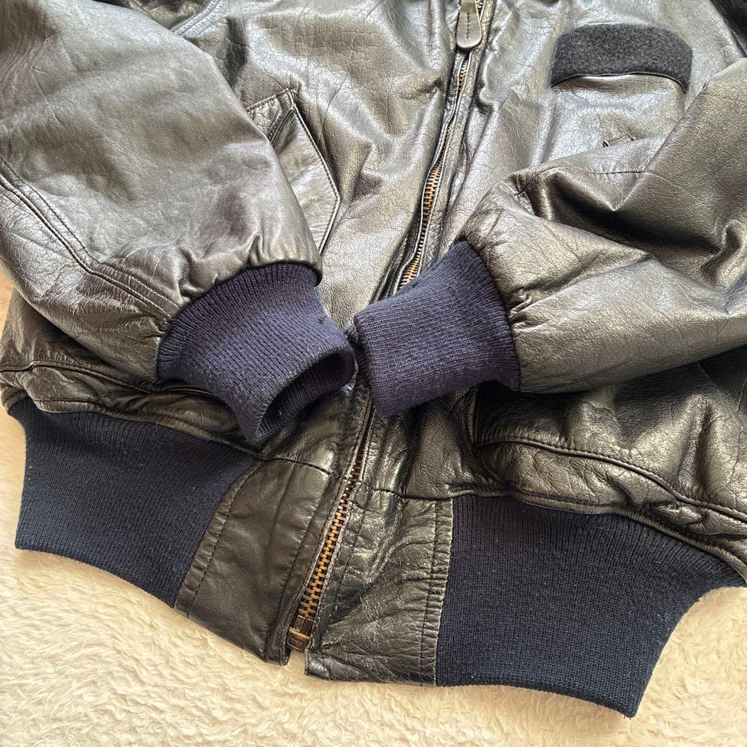 80s CWU-45/P 本革フライトジャケット Mサイズ ブラック