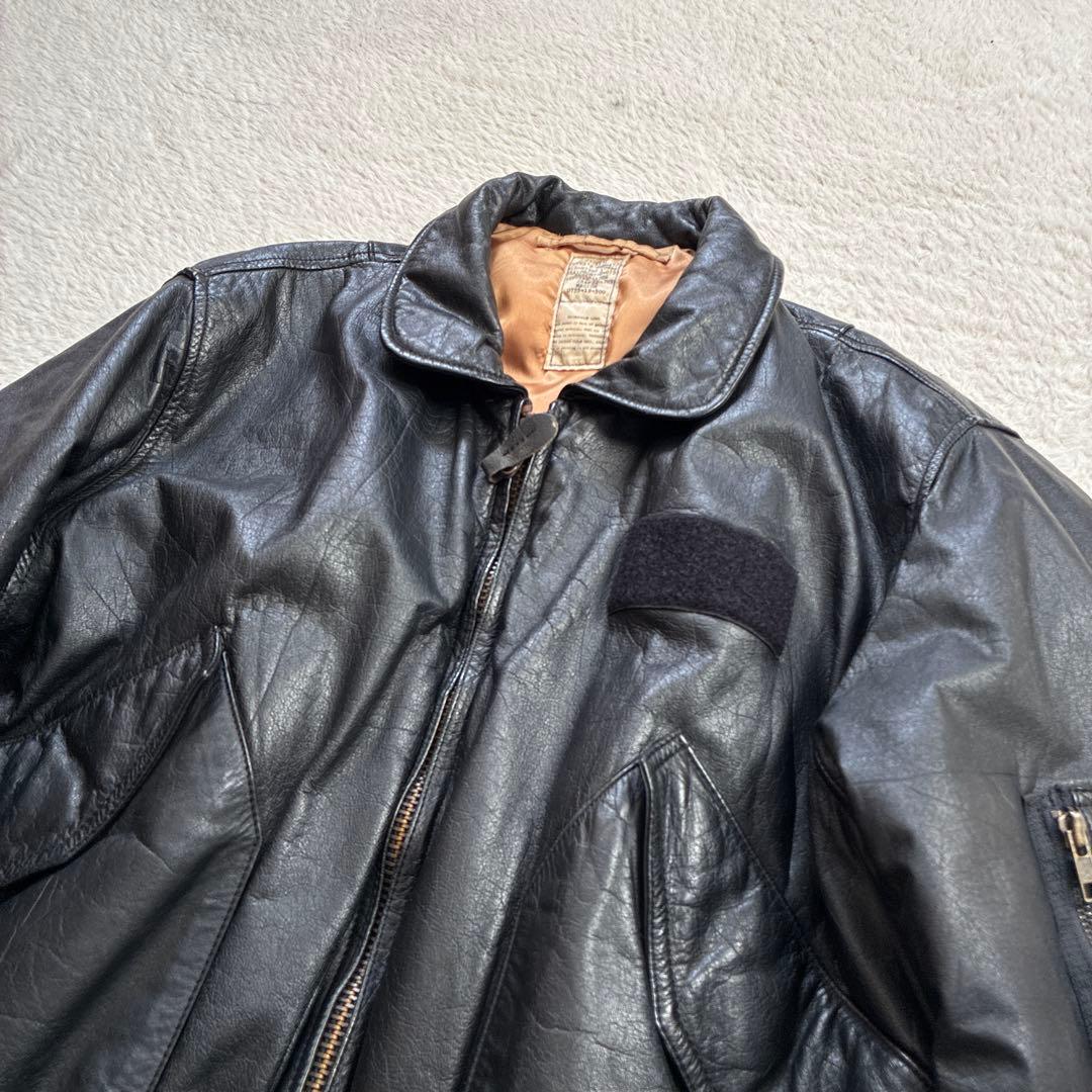 80s CWU-45/P 本革フライトジャケット Mサイズ ブラック