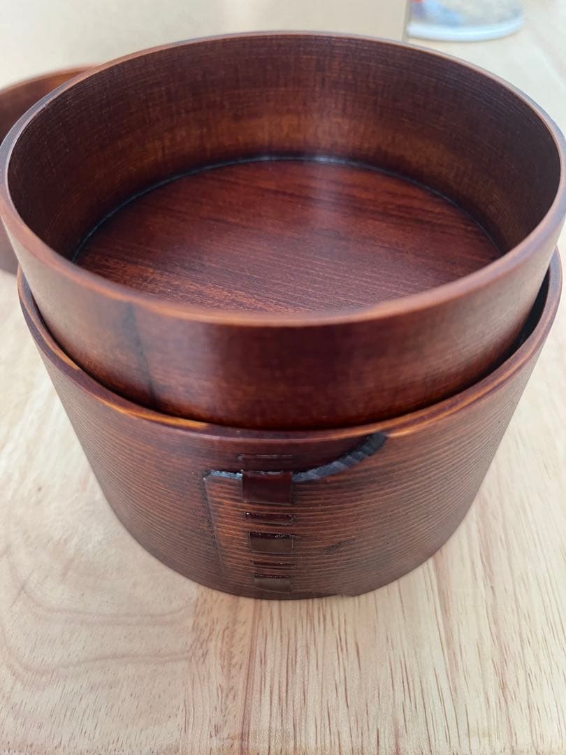 大館曲げわっぱ　二つ重ね丸弁当箱2個セット　大館工芸社
