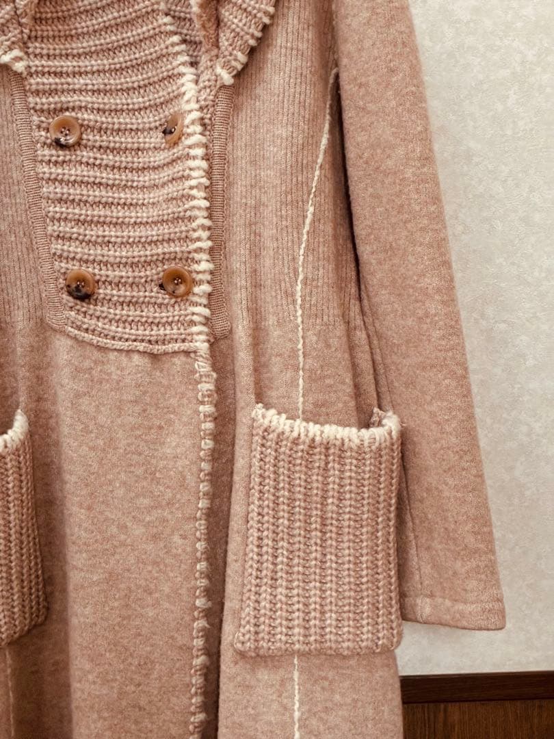 エルマンノシェルビーノ☆ウールカシミヤ混　ニットコート　ユキトリイ　ランバン