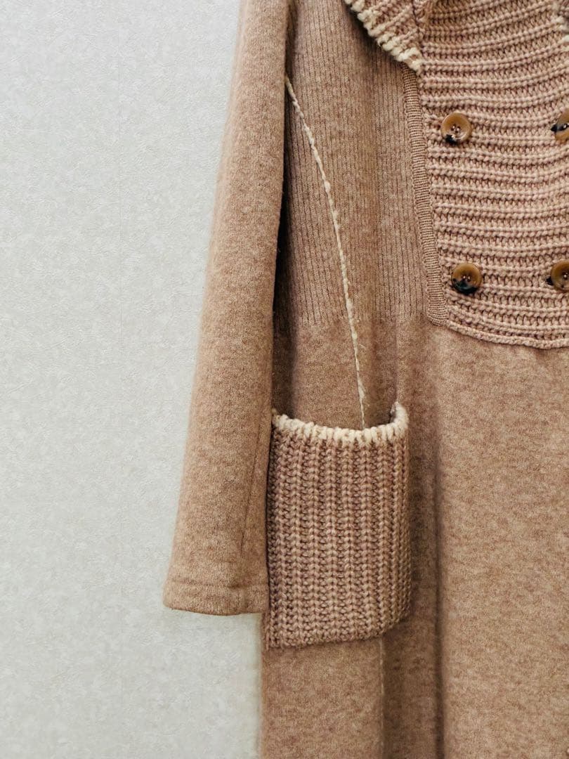 エルマンノシェルビーノ☆ウールカシミヤ混　ニットコート　ユキトリイ　ランバン