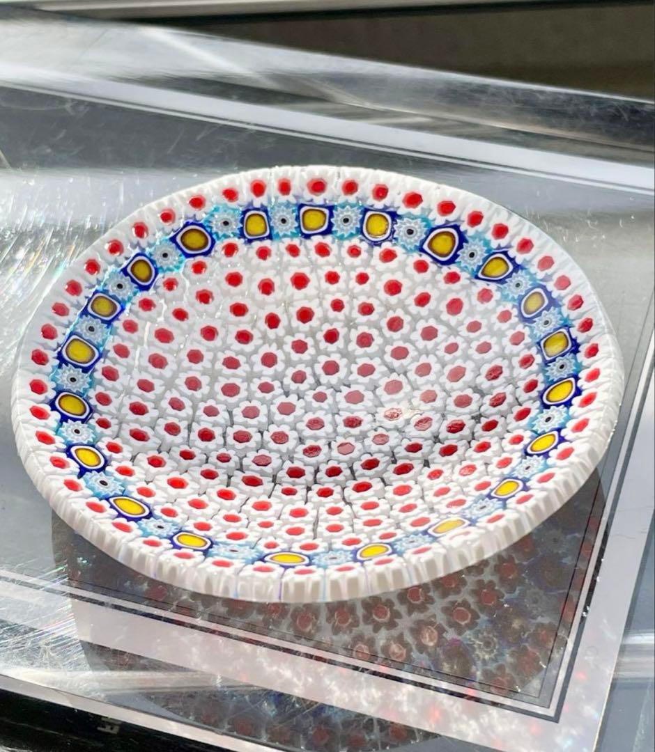 イタリア製 ベネチアンガラス ミルフィオリ小皿