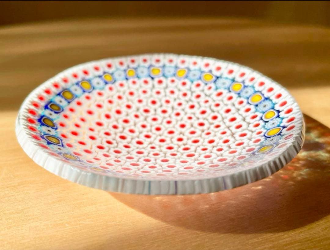 イタリア製 ベネチアンガラス ミルフィオリ小皿