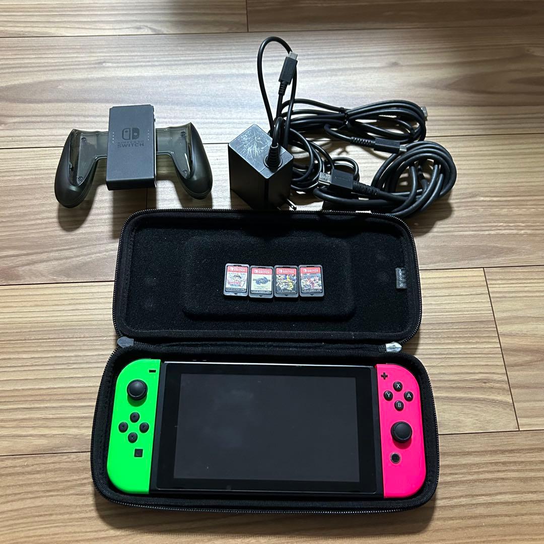 Switch 本体 ドックなし + ソフト4本 + AC/HDMI付き