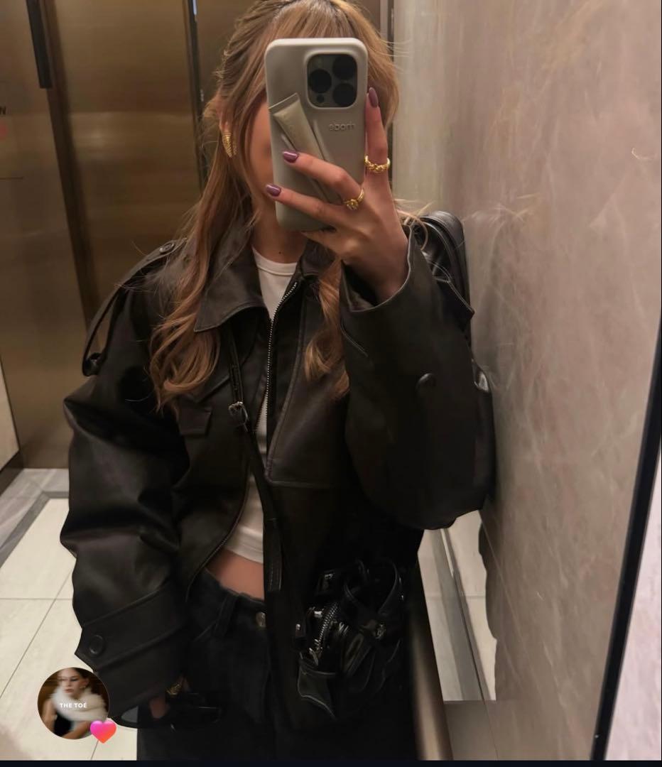 【THETOE】Bond Jacket brown leather