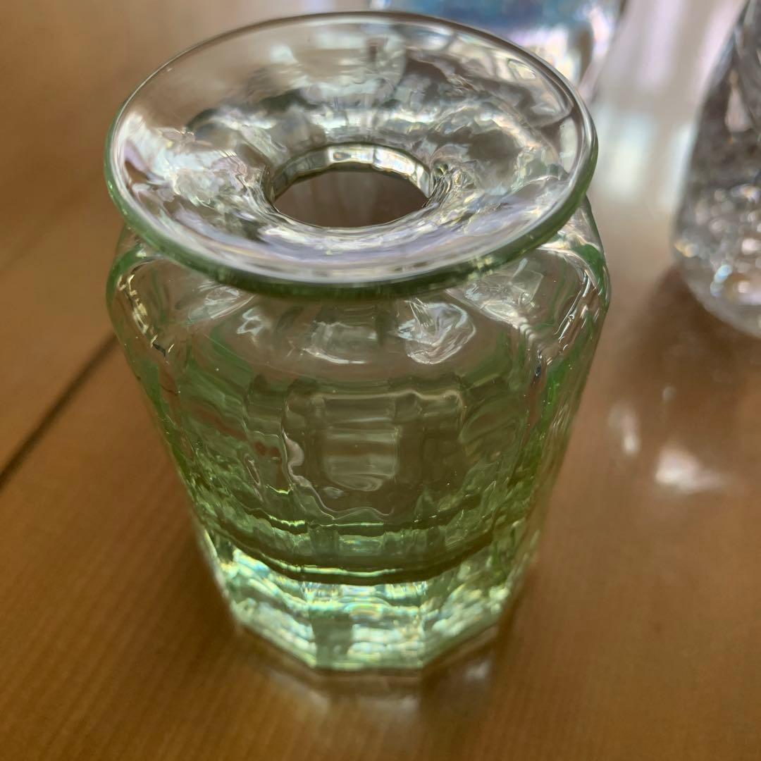 全て作家物　ガラスオブジェ２点と一輪挿し２点　崖の上のポニョ