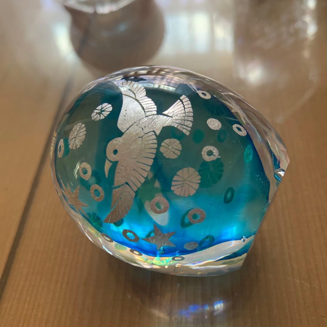 全て作家物　ガラスオブジェ２点と一輪挿し２点　崖の上のポニョ