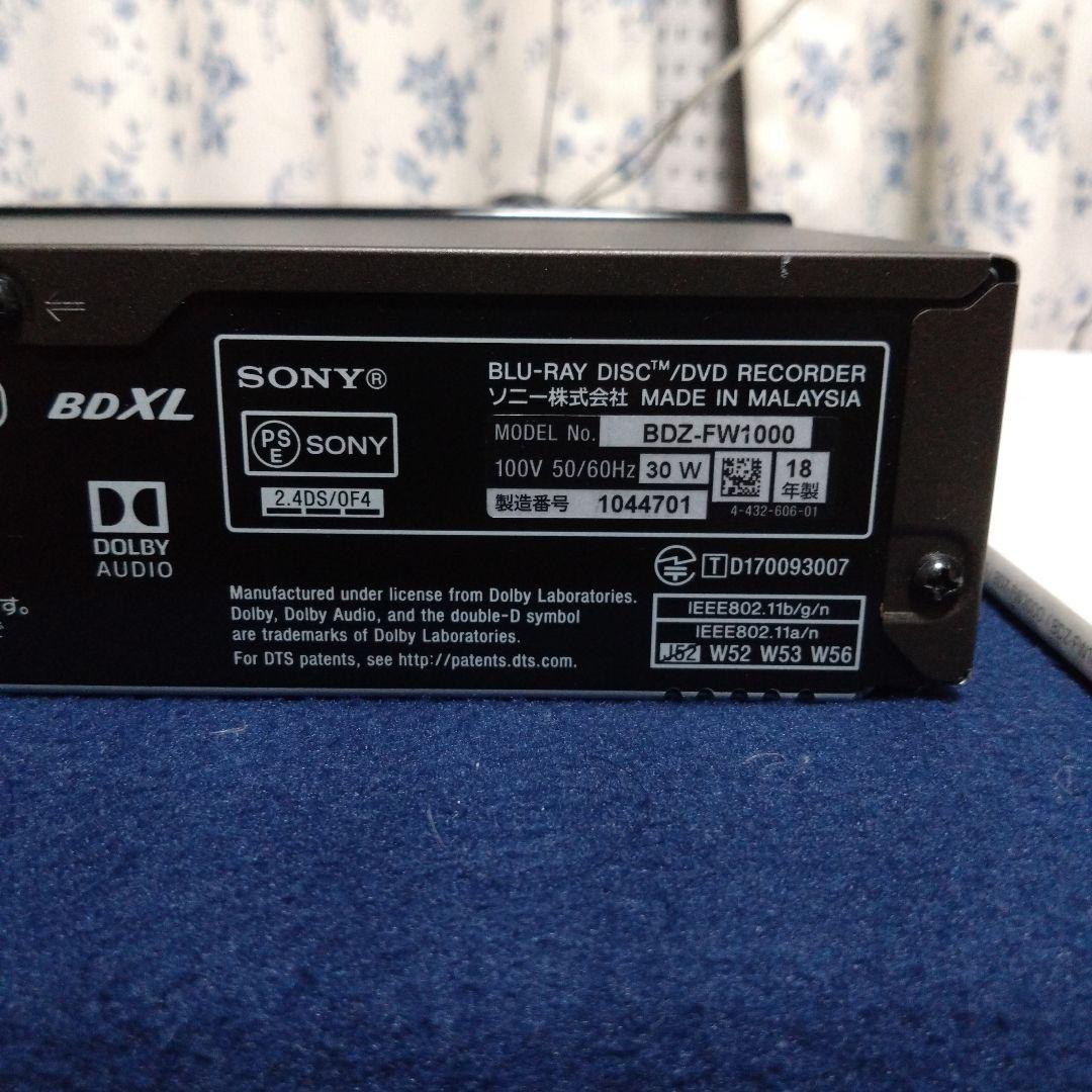 SONY BDZ-FW1000 ブルーレイ DVD レコーダー 1TB HDD