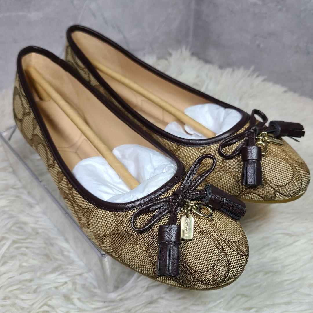 【COACH】シグネチャー　フラットパンプス　バレエシューズ