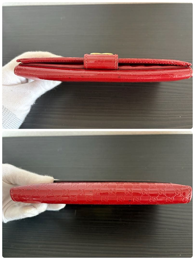 GUCCI エナメル長財布 赤