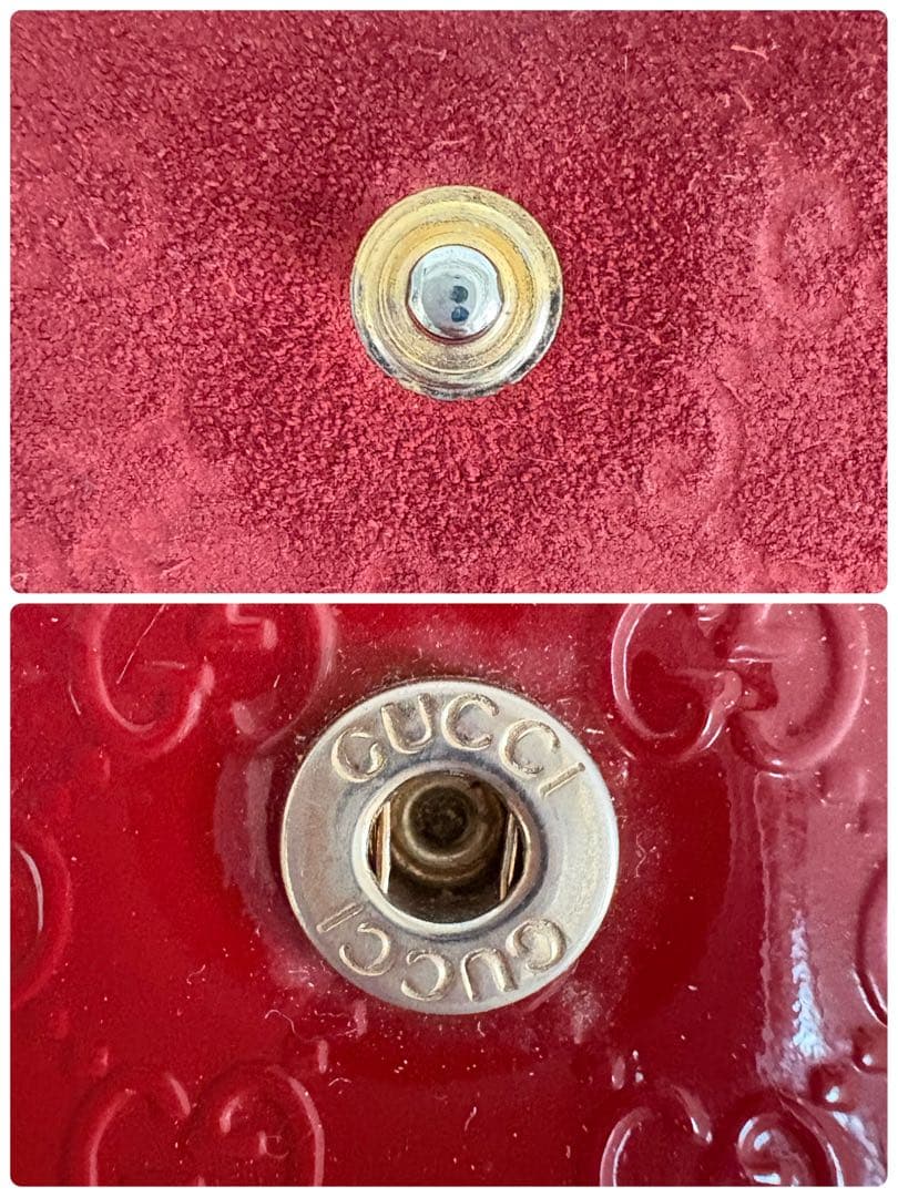 GUCCI エナメル長財布 赤