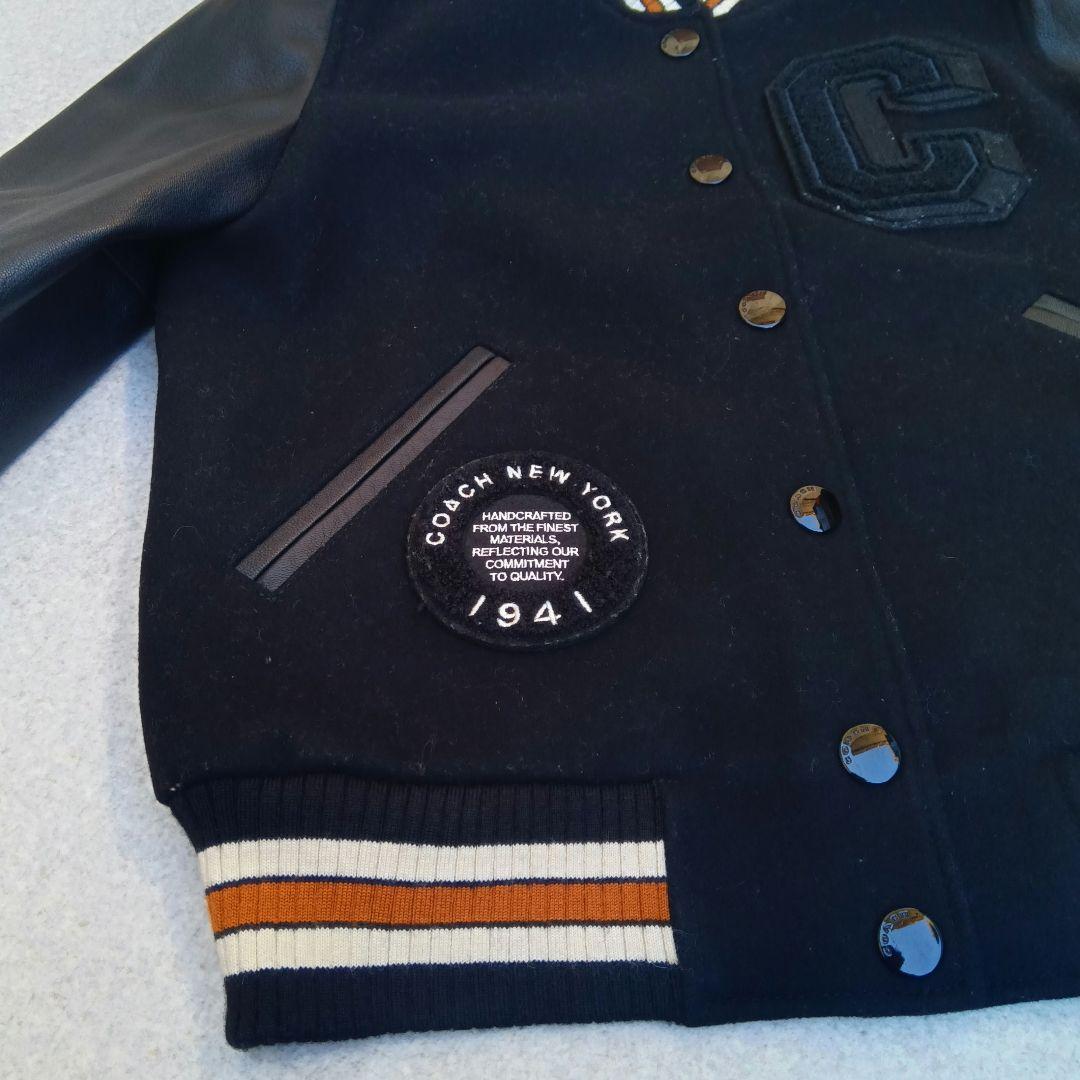 COACHコーチ スタジャン 袖レザー Cロゴ ワッペン 星条旗