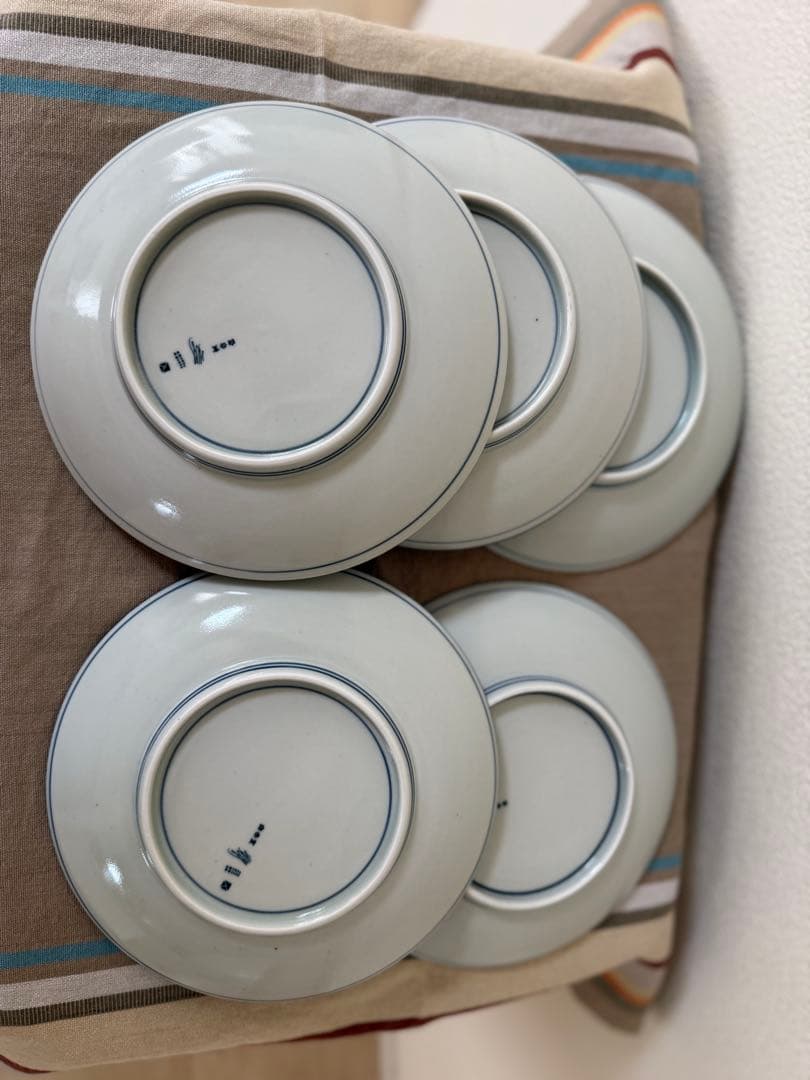 scope スコープ 六寸皿 印判 鳥獣五画 5枚 白岳窯 東屋