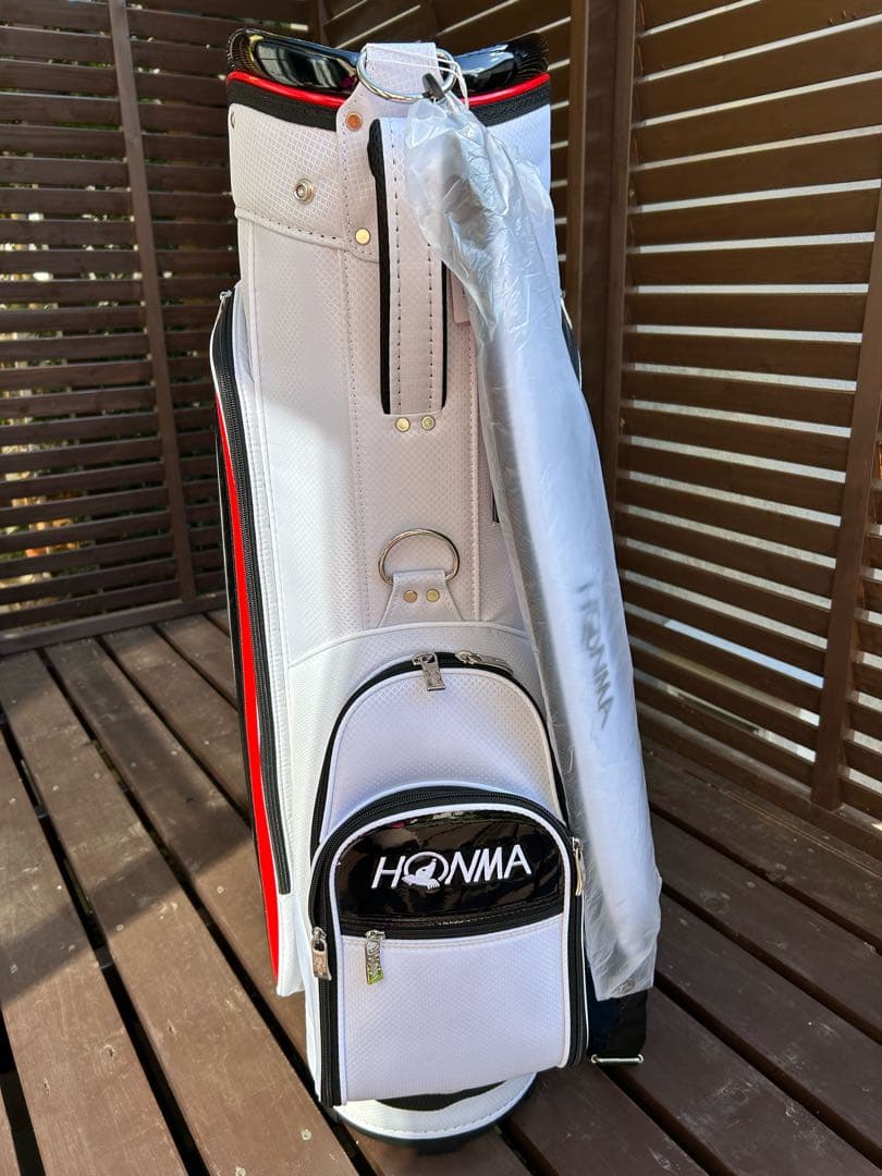 【新品未使用】HONMA ゴルフキャディバッグ ホワイト/レッド