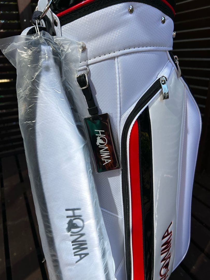 【新品未使用】HONMA ゴルフキャディバッグ ホワイト/レッド