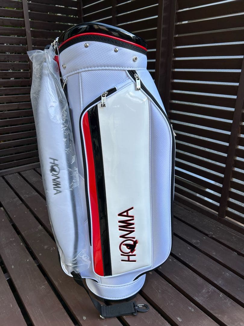 【新品未使用】HONMA ゴルフキャディバッグ ホワイト/レッド