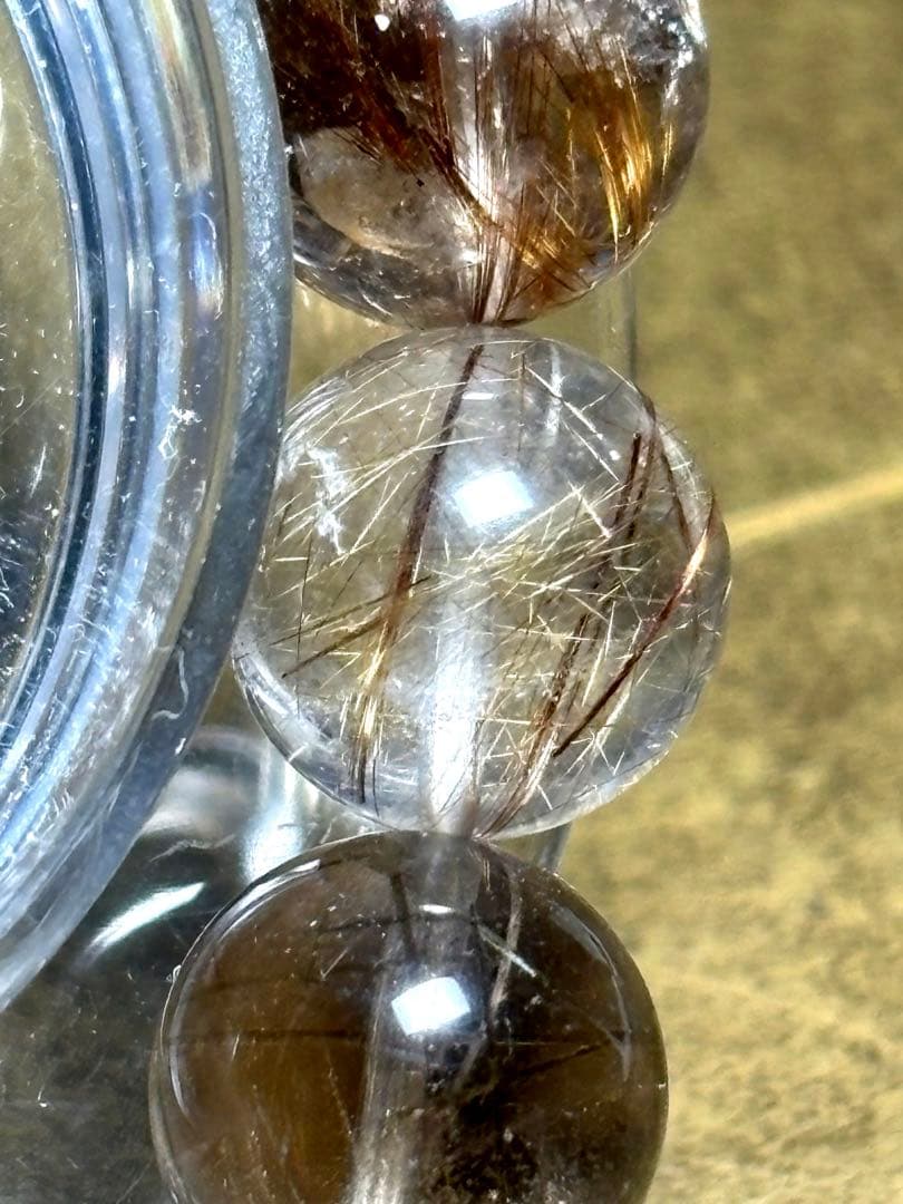 スモーキーミックスタイチンルチルブレス12.6㎜（新品未使用）ルチル　金運最強