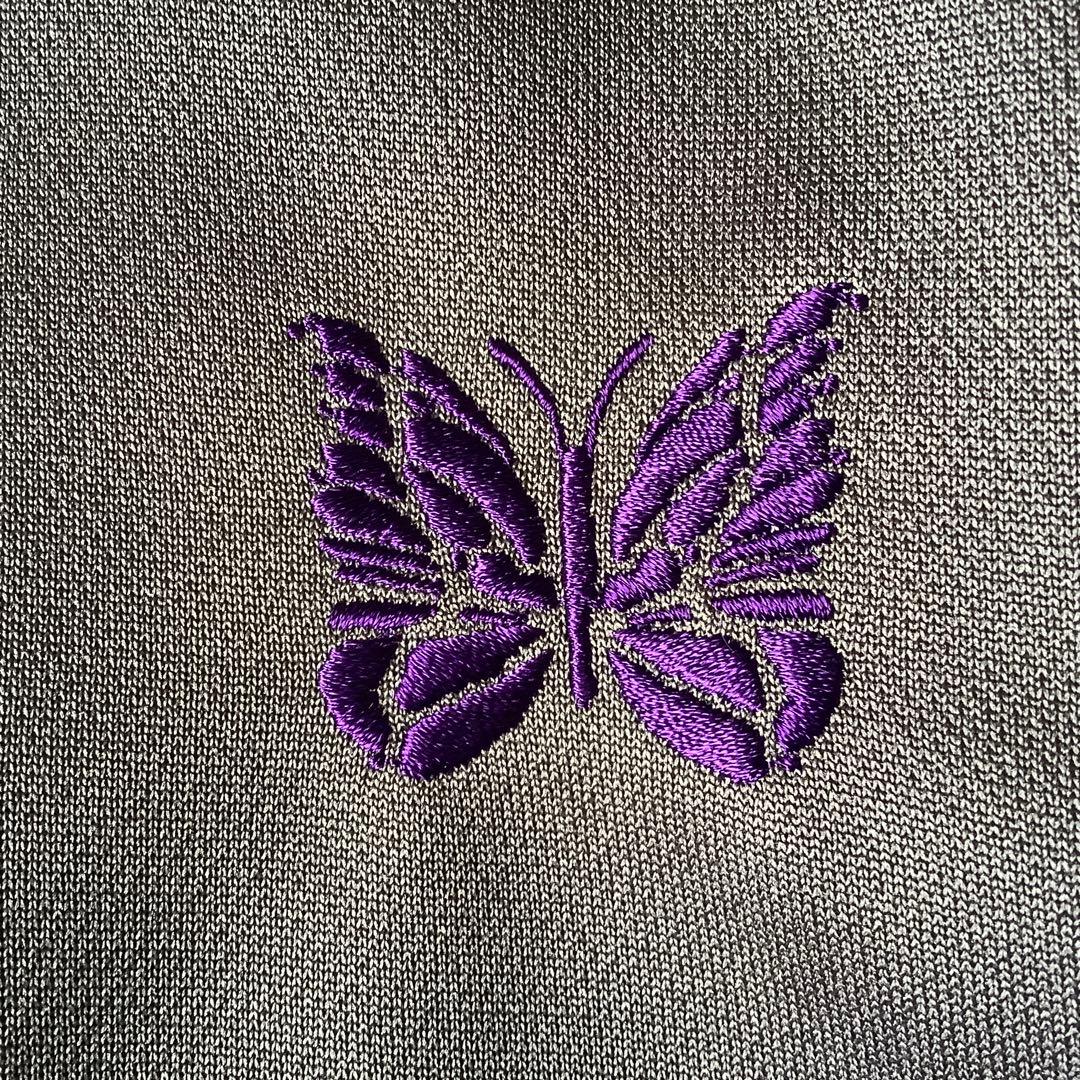 別注 Needles トラックジャケット グレーxパープル Lsize