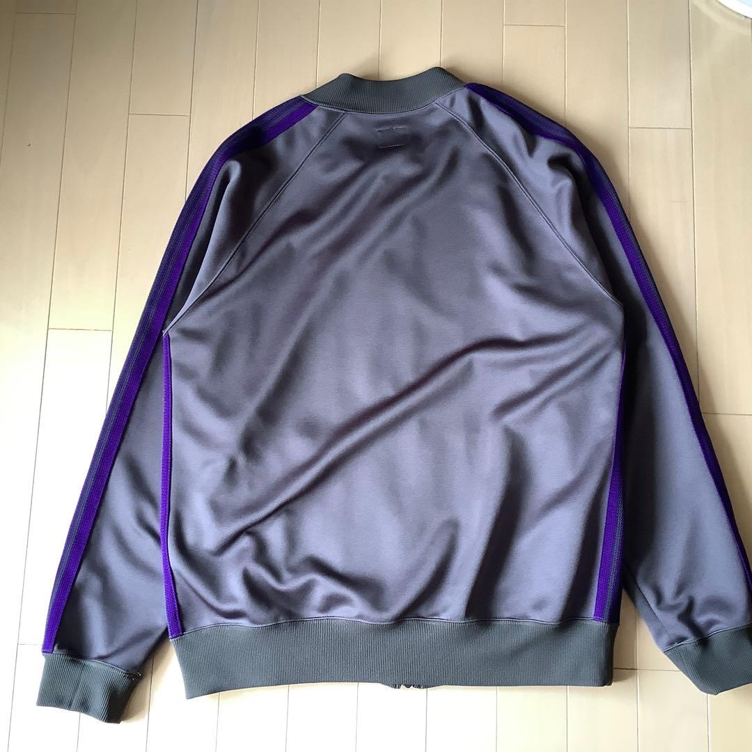 別注 Needles トラックジャケット グレーxパープル Lsize