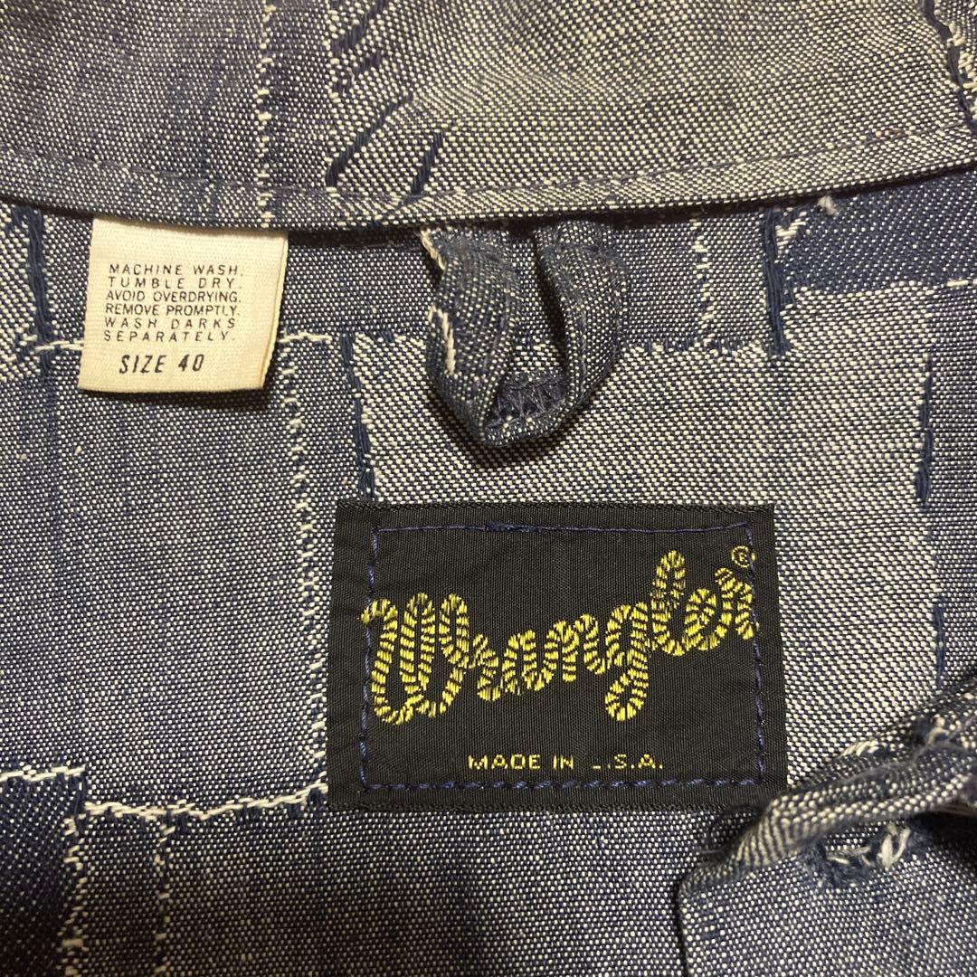 70s ビンテージWrangler ラングラーパッチワークデニムジャケット 40