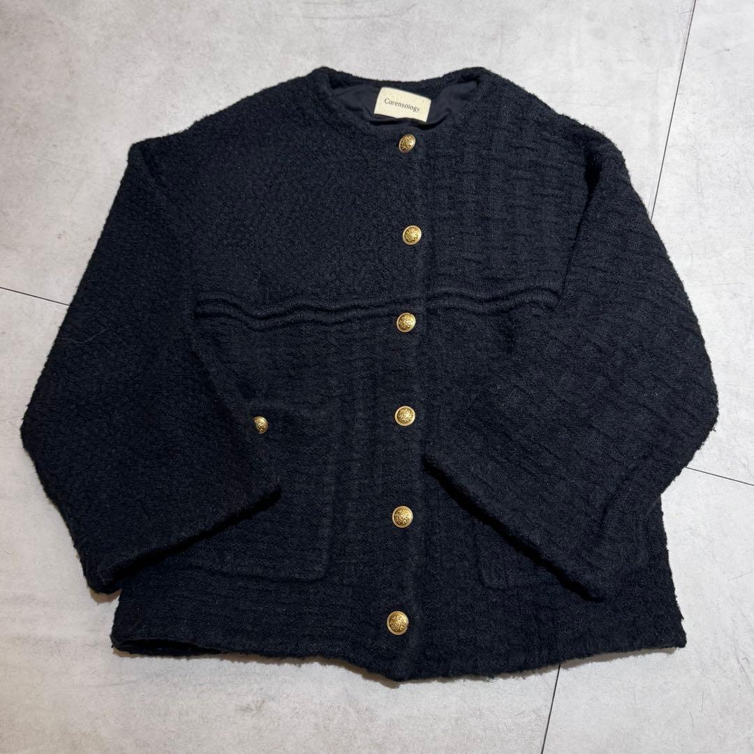 美品Curensology ツイードニットカーディガン ジャケット高見えデザイン