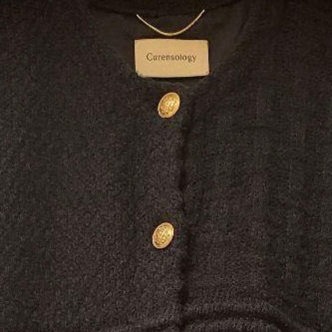 美品Curensology ツイードニットカーディガン ジャケット高見えデザイン