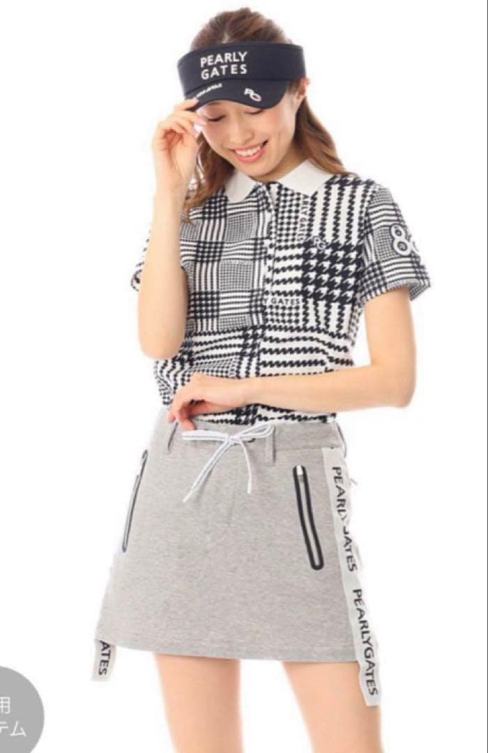 ✨美品✨パーリーゲイツ ロゴテープ スカート グレー 0 スウェット ストレッチ