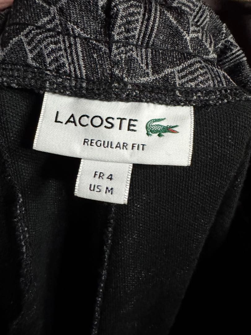 Lacoste ジャージセット 幾何学模様 ブラック　Mサイズ
