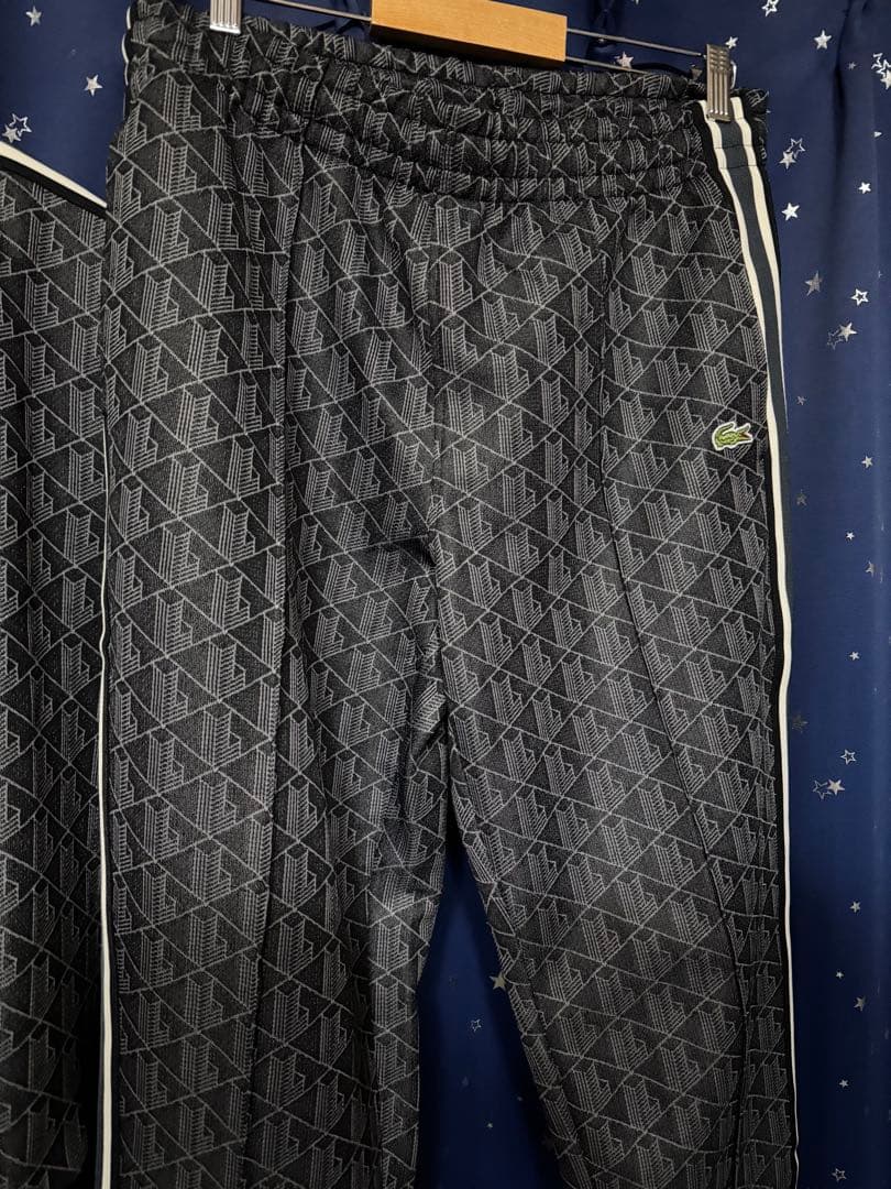 Lacoste ジャージセット 幾何学模様 ブラック　Mサイズ