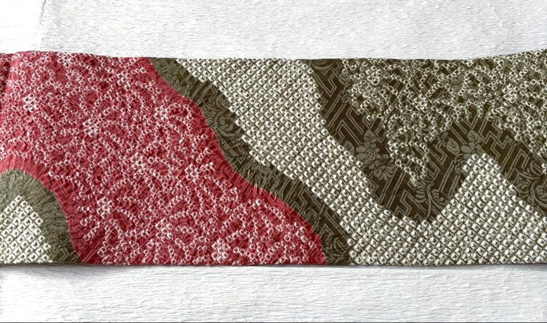 名古屋帯　絞り　きぬたや　鹿子絞り　一目絞り　道長取り