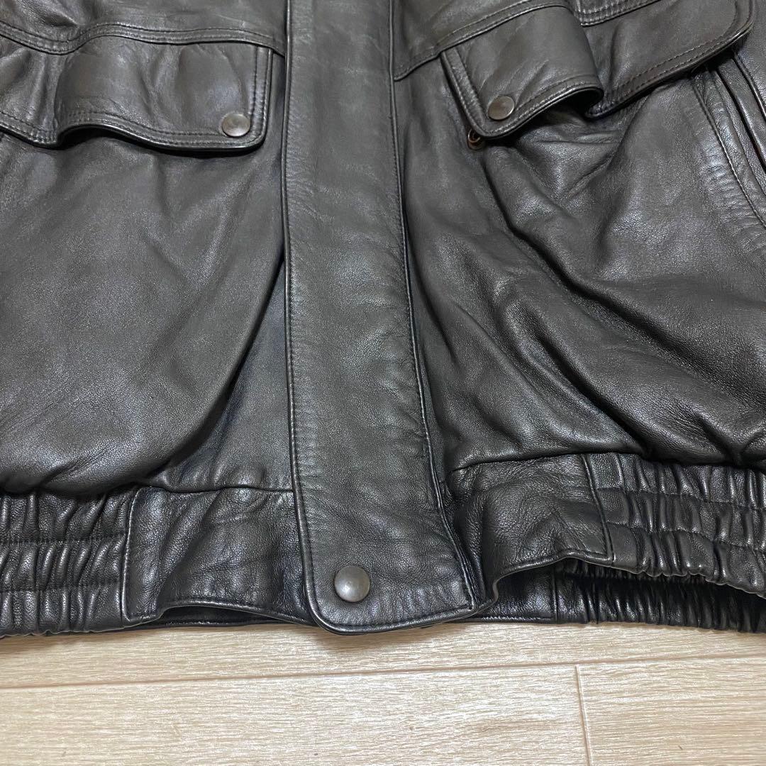 A2 黒　羊革　レザー　フライトジャケット　LL XL 柄裏地　y2k 00s