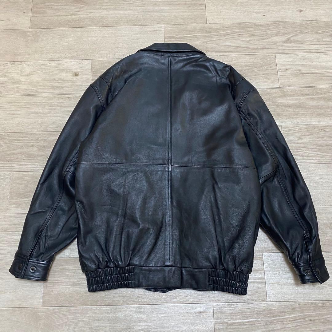 A2 黒　羊革　レザー　フライトジャケット　LL XL 柄裏地　y2k 00s