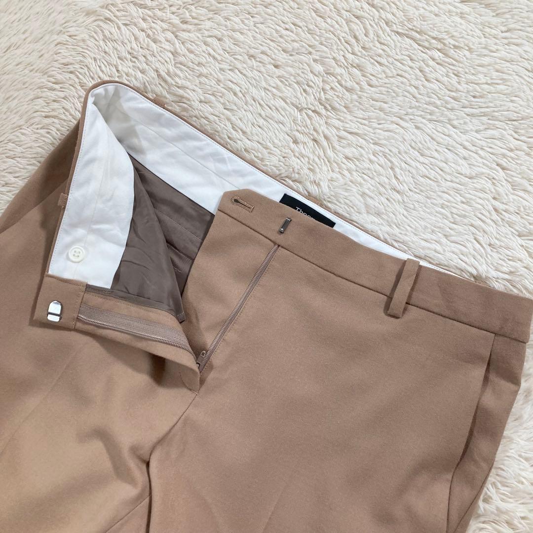未使用に近い Theory セオリー クロップドパンツ ウール混 キャメル