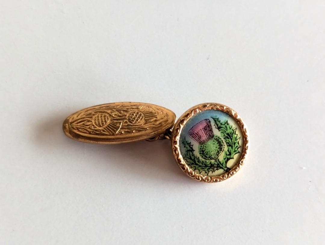 カフリンクス 英国ヴィンテージ イギリスアンティーク 琺瑯