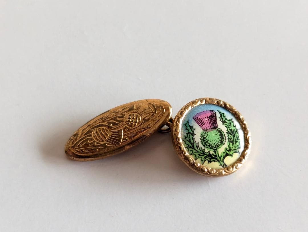 カフリンクス 英国ヴィンテージ イギリスアンティーク 琺瑯