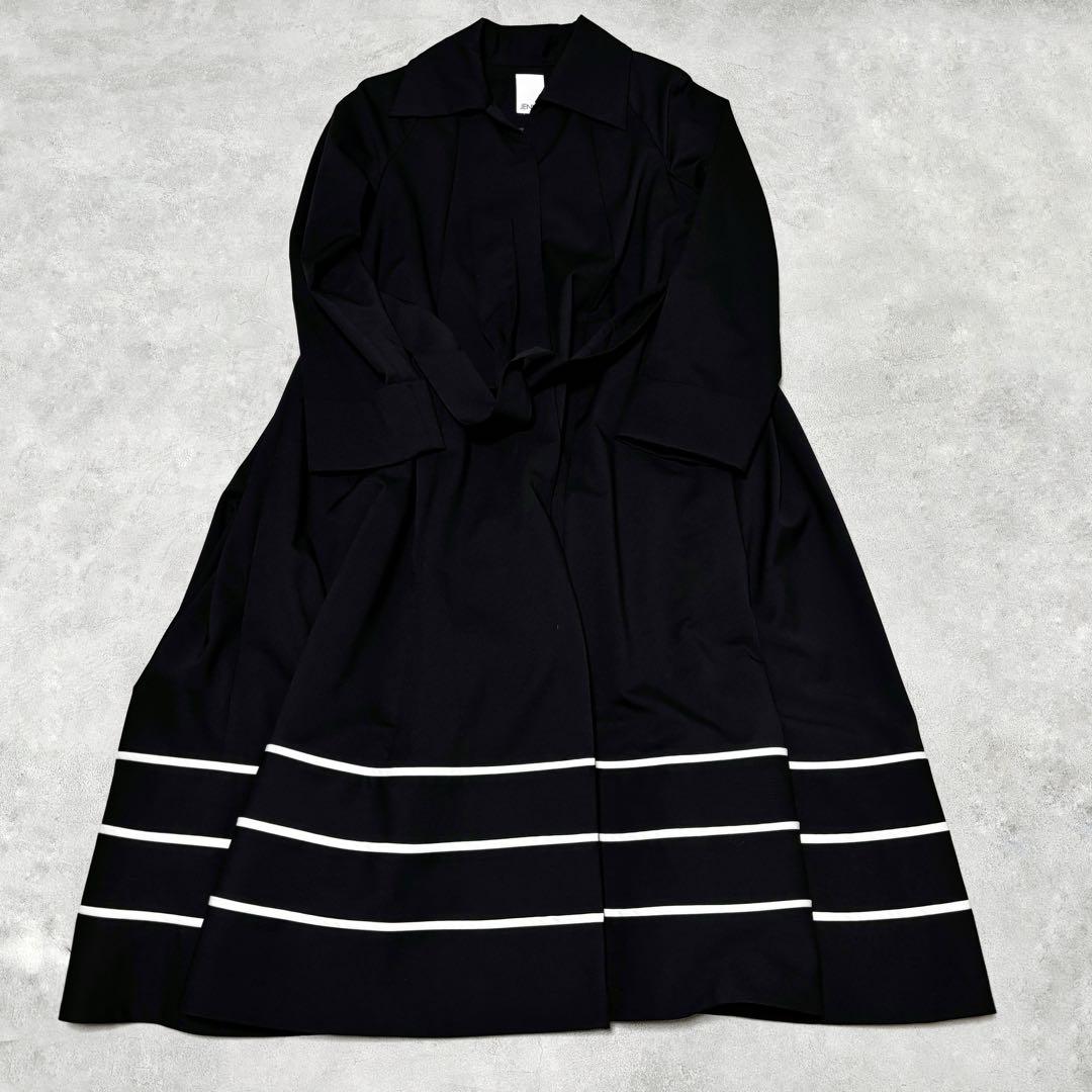 新品未使用　完売品　JENNE 配色フレンチスタイルトレンチコート　ブラック