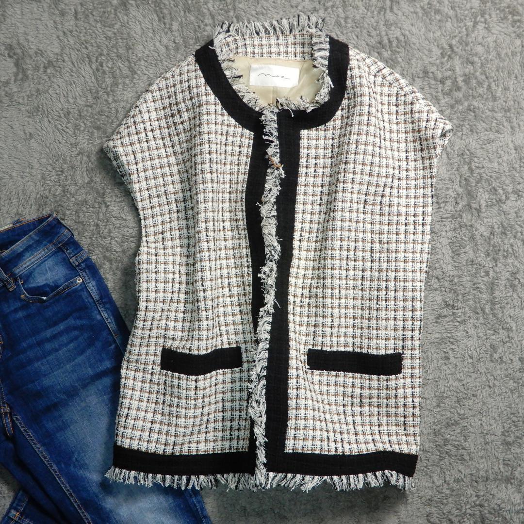 ナエ nae フリンジ ツイード ベスト ジレ