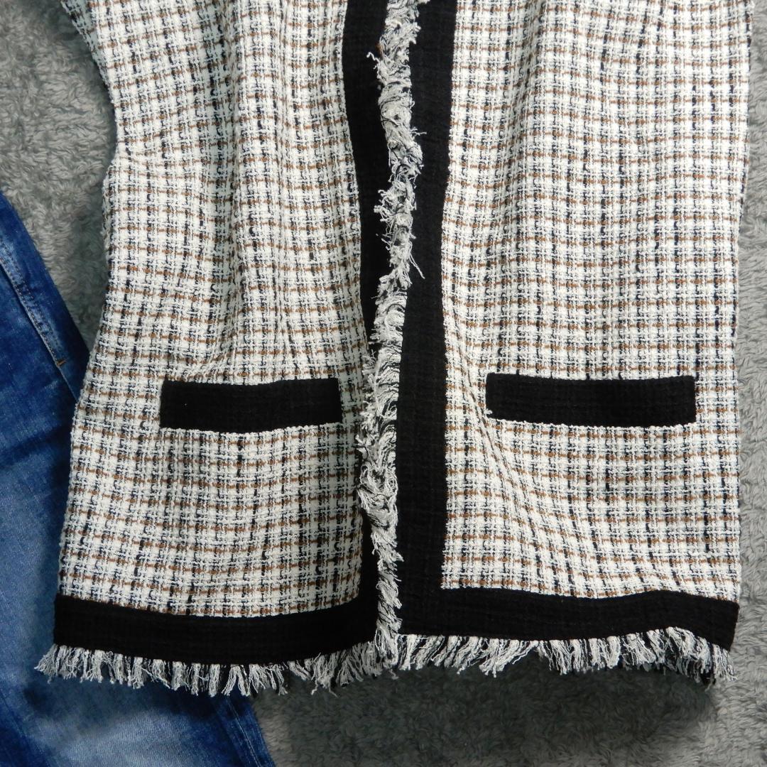 ナエ nae フリンジ ツイード ベスト ジレ