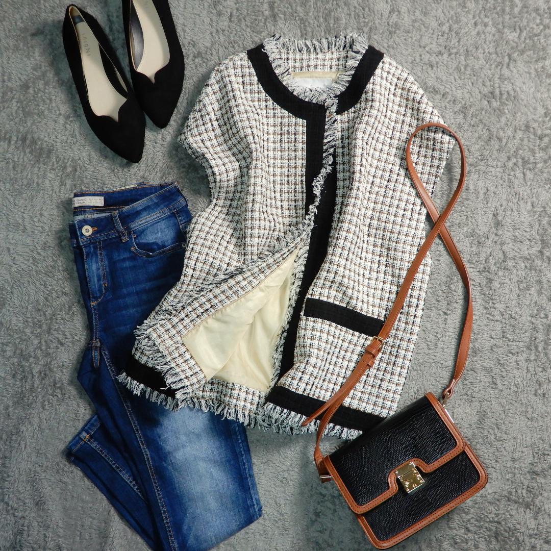 ナエ nae フリンジ ツイード ベスト ジレ