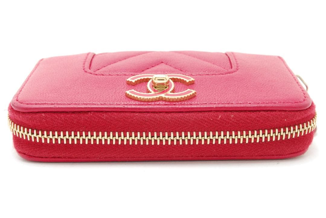 CHANEL パース　マドモアゼル　Vステッチ　ピンク