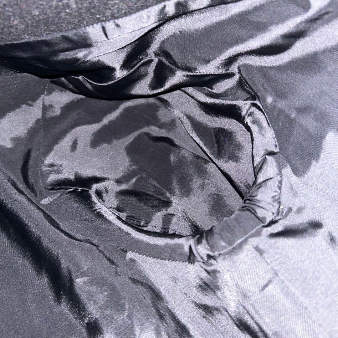 希少　ルシェルブルー　ビッグカラー　ショールカラー　女優襟　黒　ウールコート