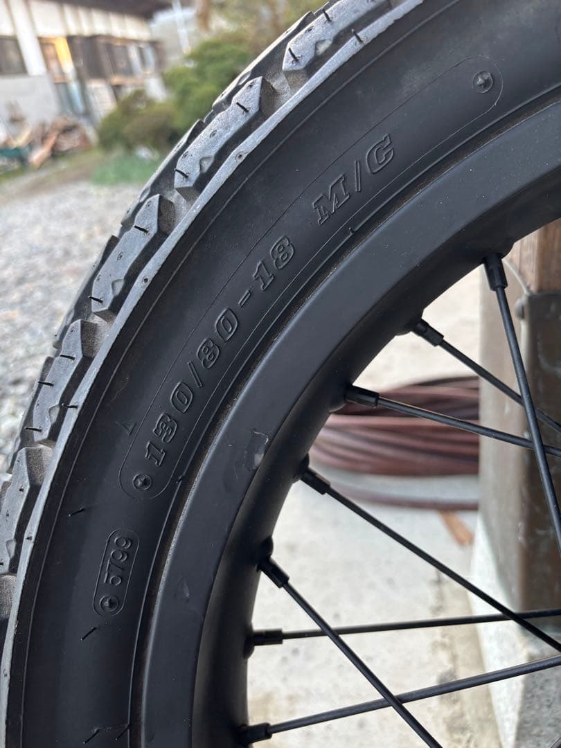 TW200 2JL DUNLOP K180 オフロードタイヤ付きホイール