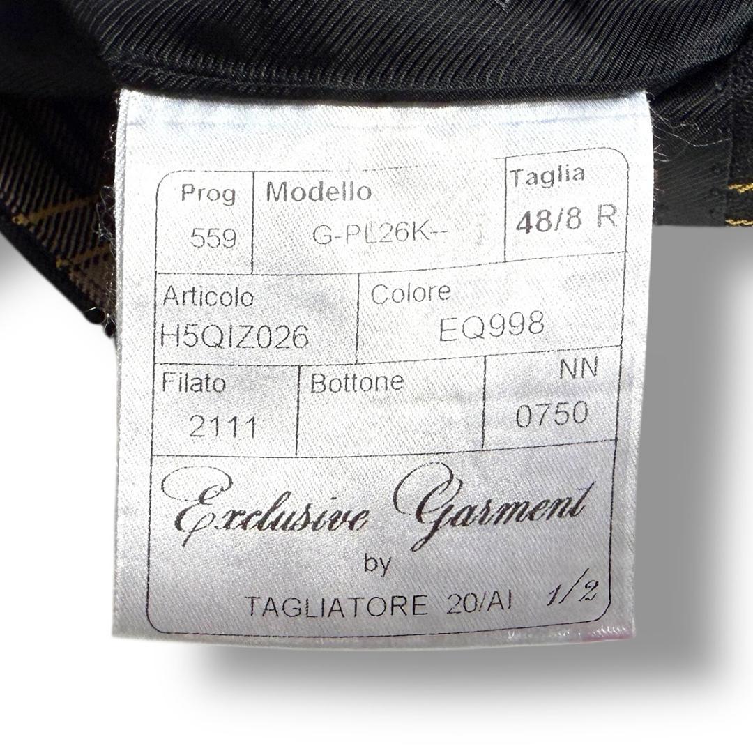 J6222 美品 タリアトーレ pino金ボタンセミツイードジャケット 茶48