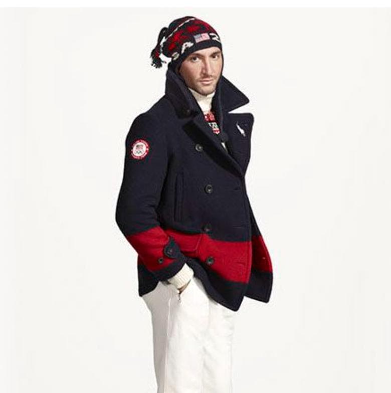 希少✨ポロラルフローレン USA製 ウール Pコート ビッグポニー 星条旗 五輪